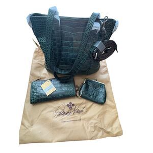 Patricia Nash Croc Embossed Leather Tote Wallet & Coin Purse Set NWT